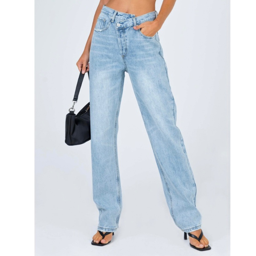 Princess Polly Asymmetric Straight Leg Jeans